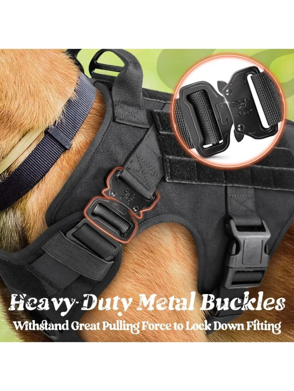 Heavy Duty Tactical Dog Harness for Large Breeds | No Pull Military Vest